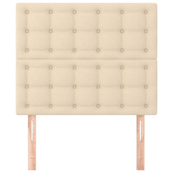 sengegavl cremefarvet 90x5x118/128 cm stof