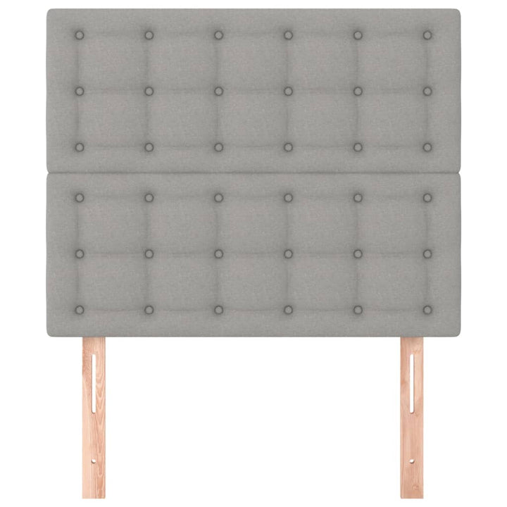 sengegavl lysegrå 100x5x118/128 cm stof