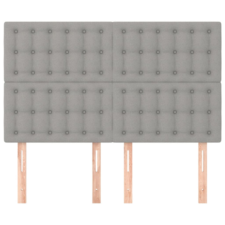 sengegavl lysegrå 144x5x118/128 cm stof