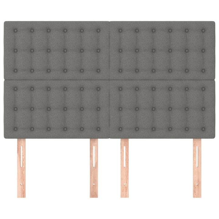 sengegavl mørkegrå 144x5x118/128 cm stof