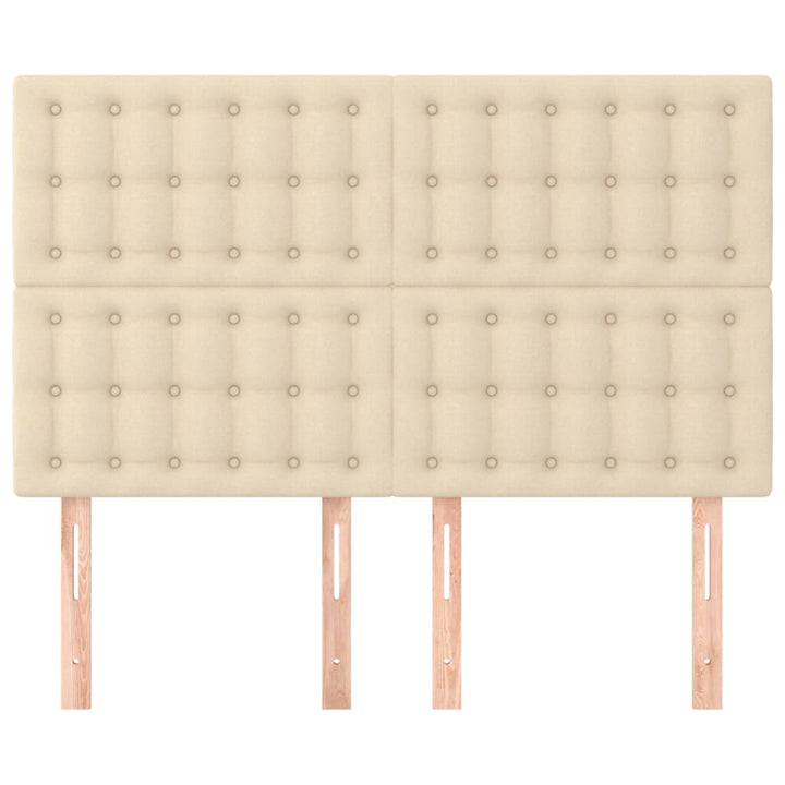 sengegavl cremefarvet 144x5x118/128 cm stof