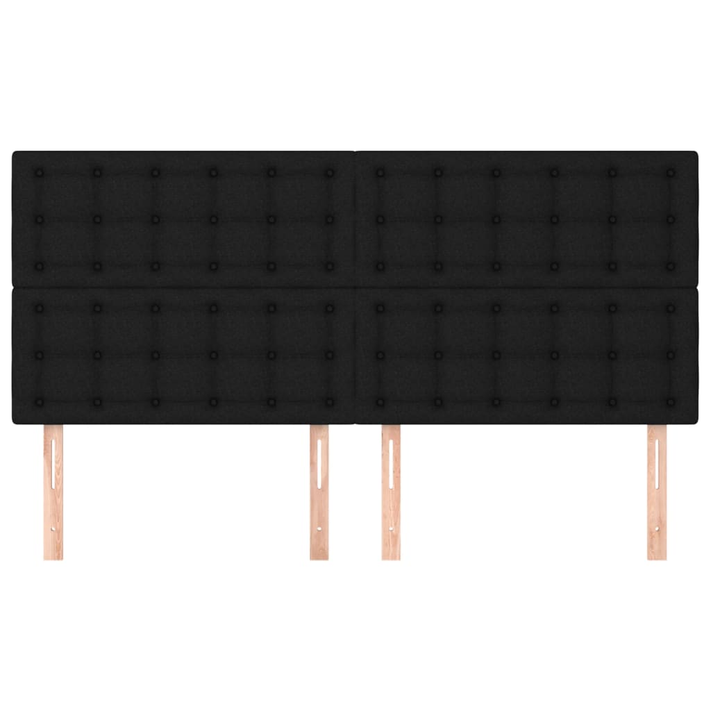 sengegavl sort 160x5x118/128 cm stof