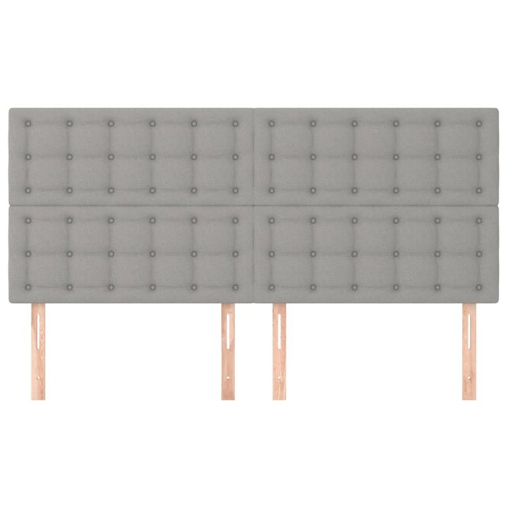 sengegavl lysegrå 180x5x118/128 cm stof