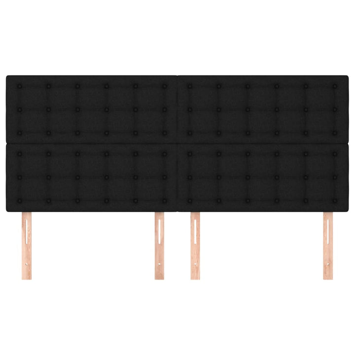 sengegavl sort 180x5x118/128 cm stof