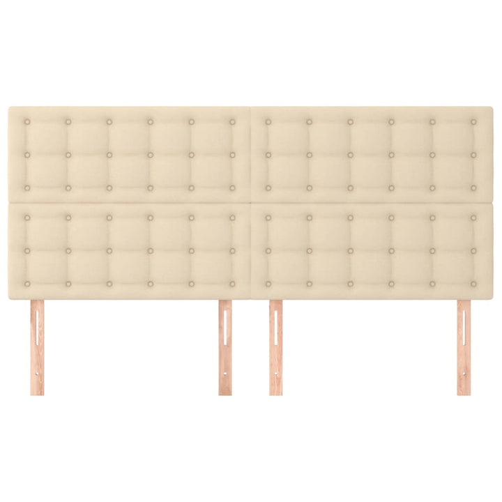 sengegavl cremefarvet 180x5x118/128 cm stof