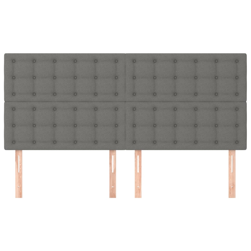 sengegavl mørkegrå 200x5x118/128 cm stof
