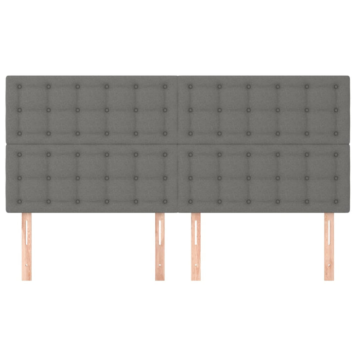 sengegavl mørkegrå 200x5x118/128 cm stof