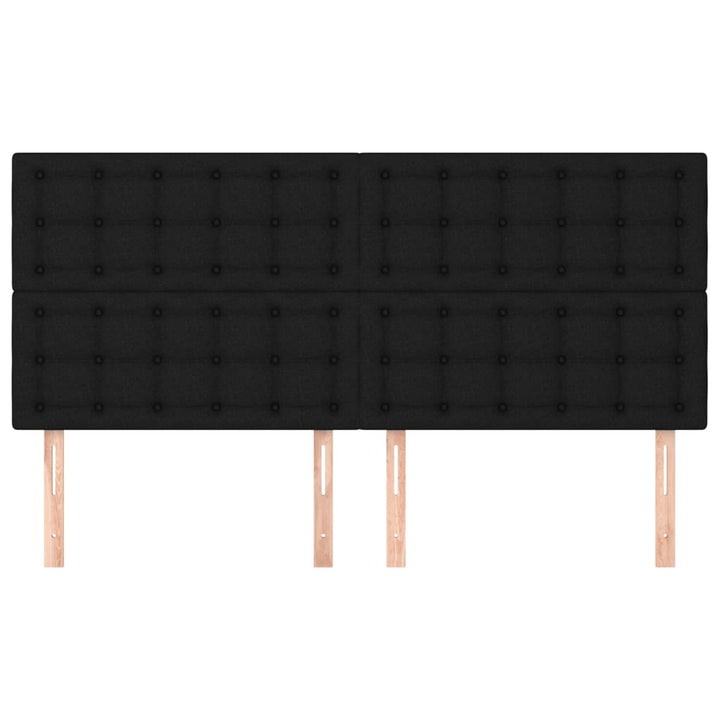 sengegavl sort 200x5x118/128 cm stof