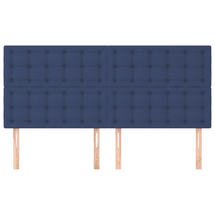 sengegavl blå 200x5x118/128 cm stof