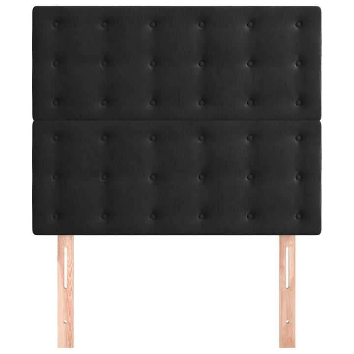 sengegavl sort 80x5x118/128 cm fløjl