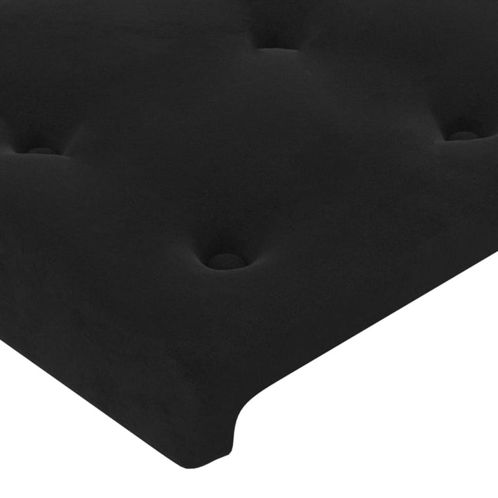 sengegavl sort 80x5x118/128 cm fløjl