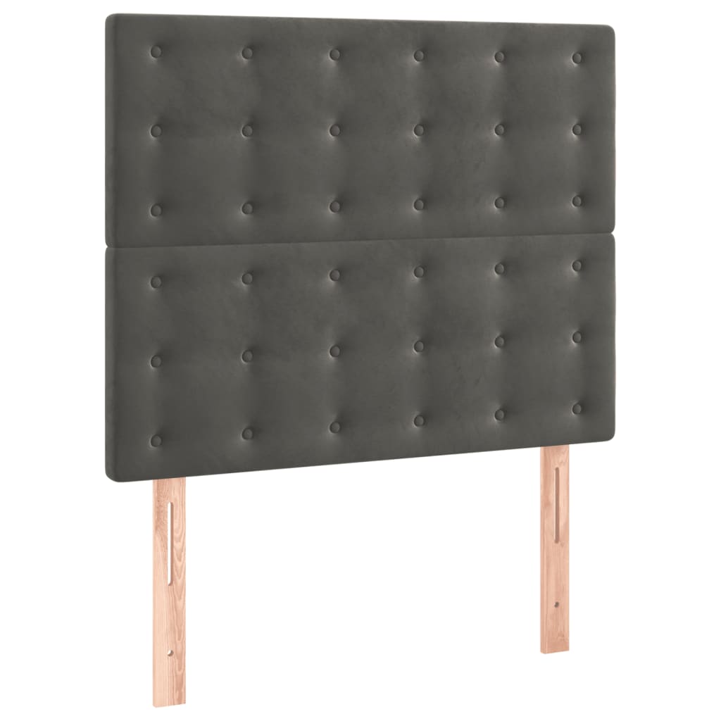 sengegavl mørkegrå 90x5x118/128 cm fløjl