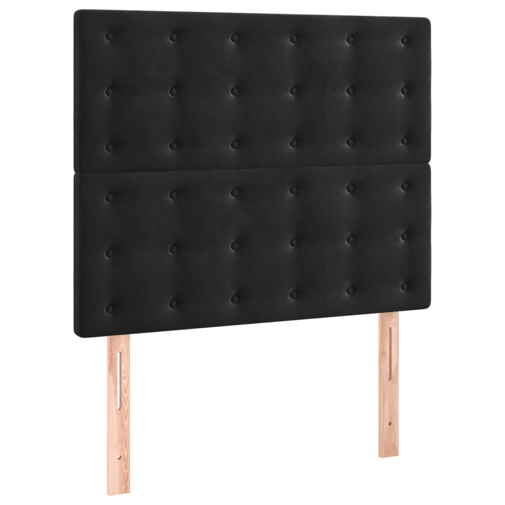 sengegavl sort 90x5x118/128 cm fløjl