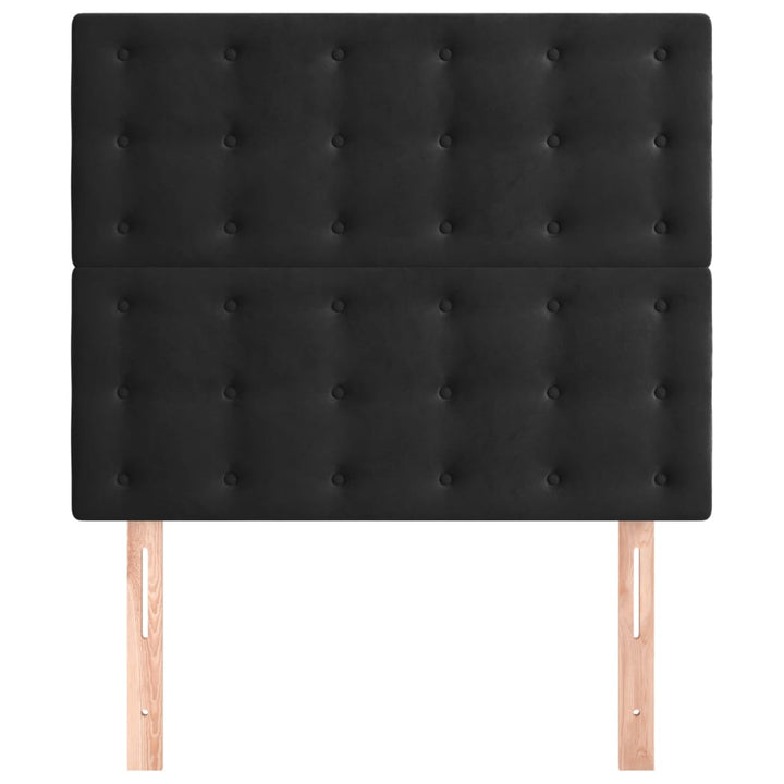 sengegavl sort 90x5x118/128 cm fløjl