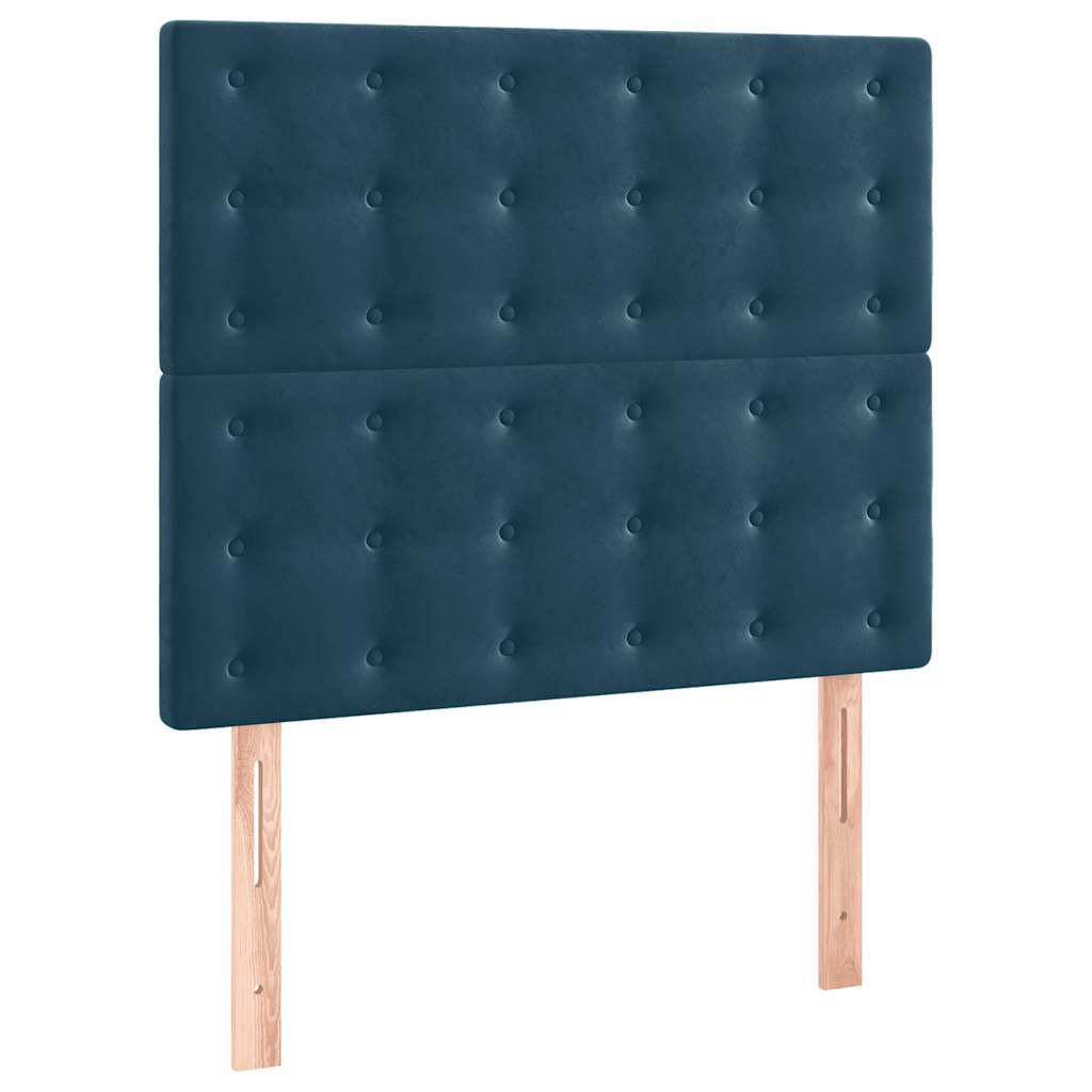 sengegavl mørkeblå 90x5x118/128 cm fløjl