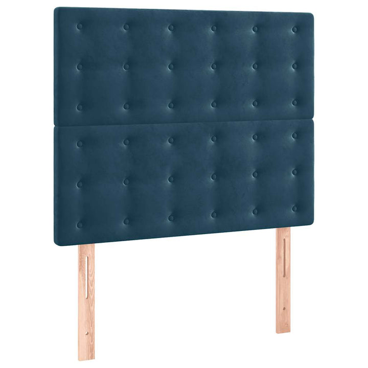 sengegavl mørkeblå 90x5x118/128 cm fløjl