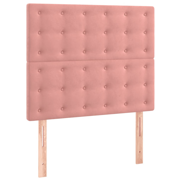 sengegavl lyserød 90x5x118/128 cm fløjl