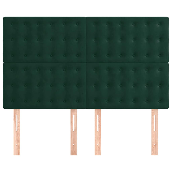 sengegavl mørkegrøn 144x5x118/128 cm fløjl
