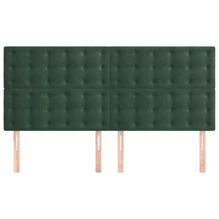 sengegavl mørkegrøn 160x5x118/128 cm fløjl