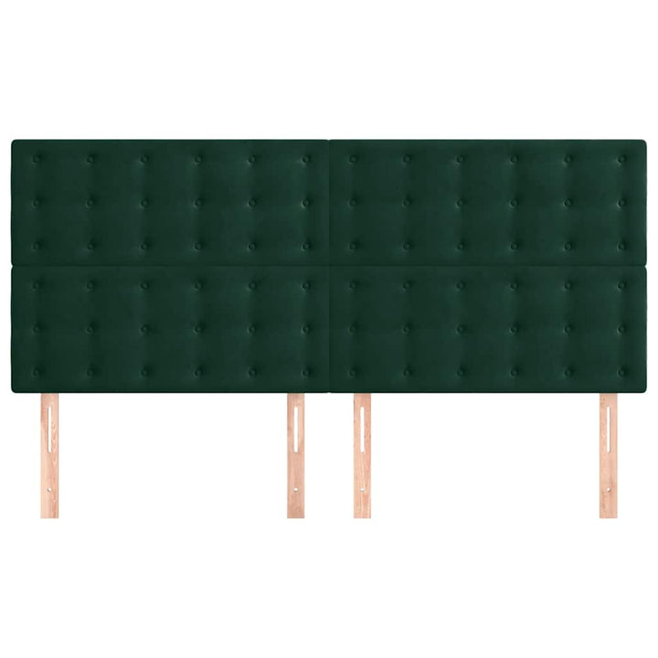 sengegavl mørkegrøn 160x5x118/128 cm fløjl