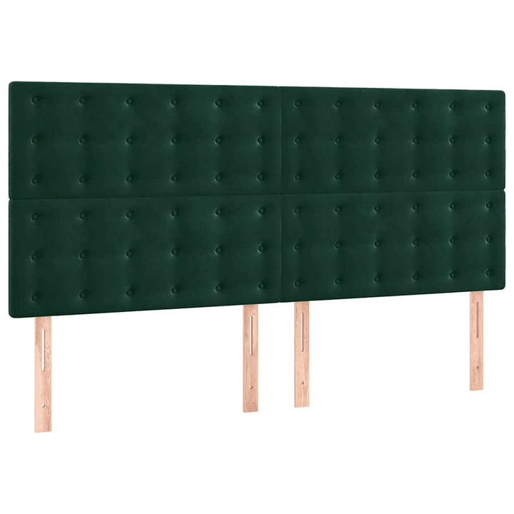 sengegavl mørkegrøn 180x5x118/128 cm fløjl