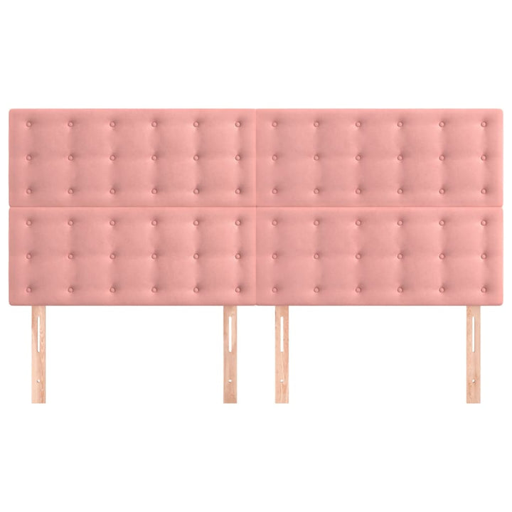 sengegavl lyserød 180x5x118/128 cm fløjl