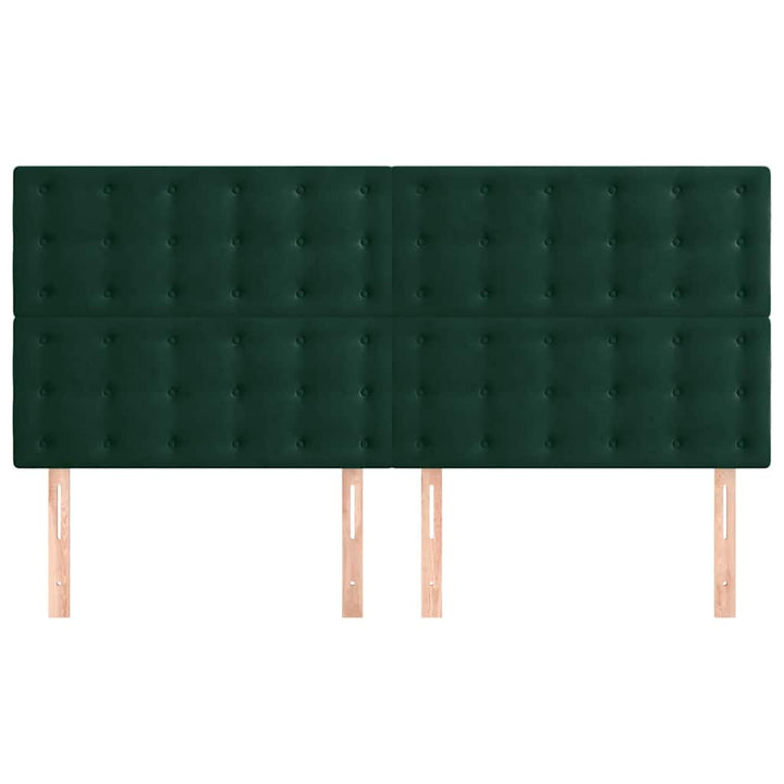 sengegavl mørkegrøn 200x5x118/128 cm fløjl