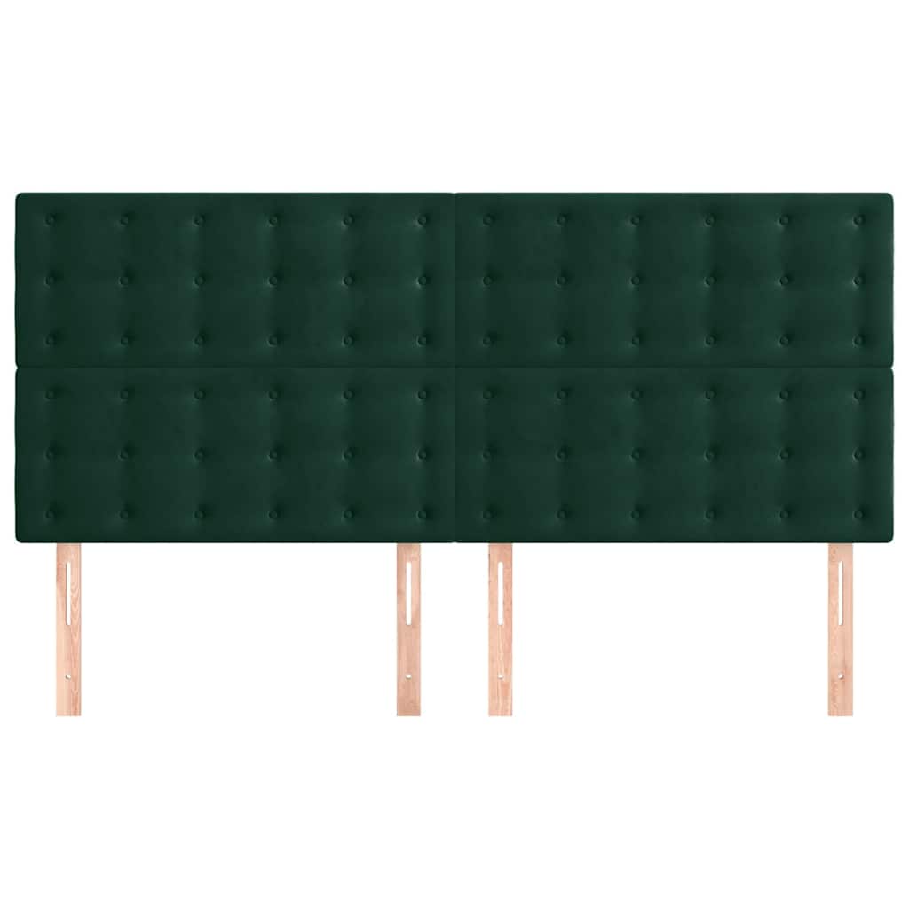 sengegavl mørkegrøn 200x5x118/128 cm fløjl