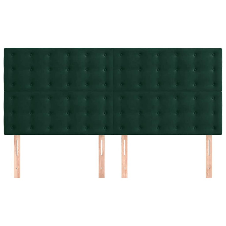 sengegavl mørkegrøn 200x5x118/128 cm fløjl