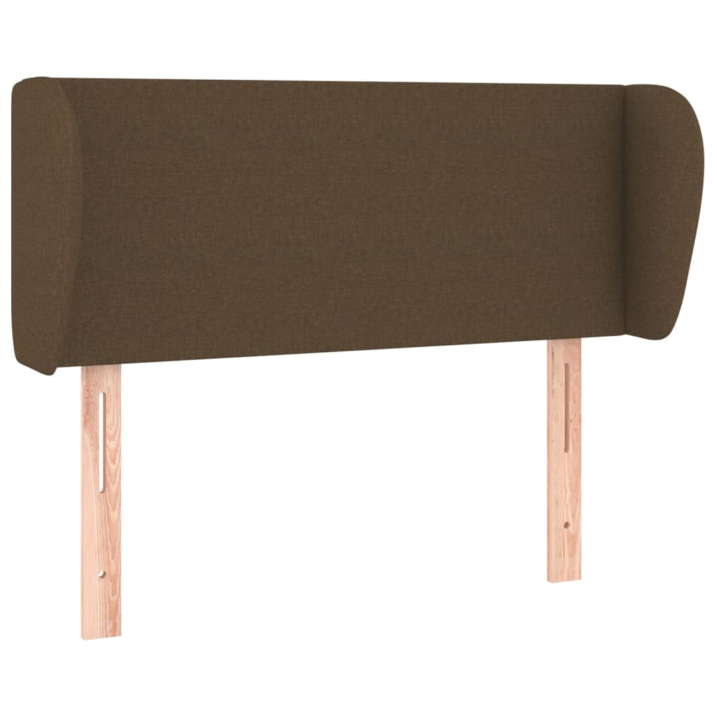 sengegavl med kanter 83x23x78/88 cm stof mørkebrun