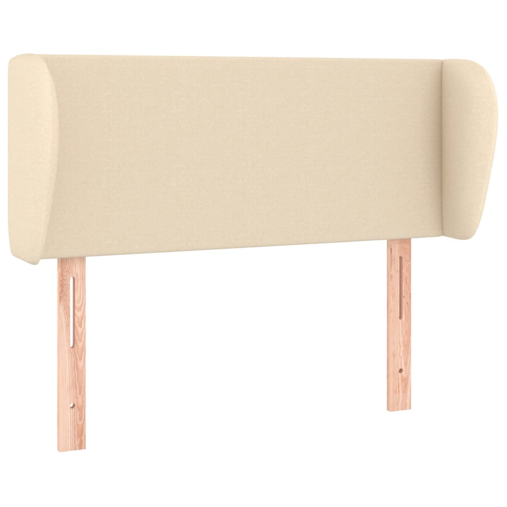 sengegavl med kanter 83x23x78/88 cm stof cremefarvet