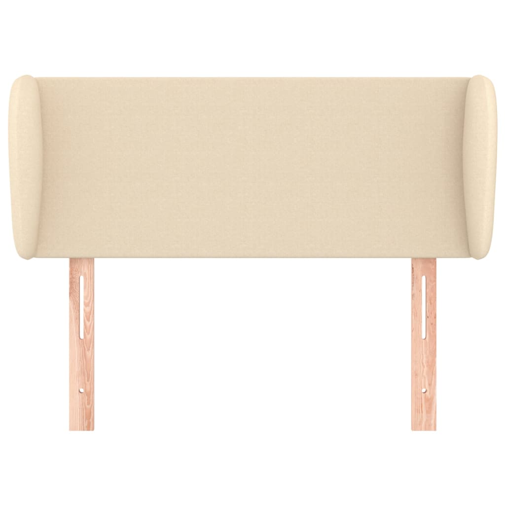 sengegavl med kanter 83x23x78/88 cm stof cremefarvet