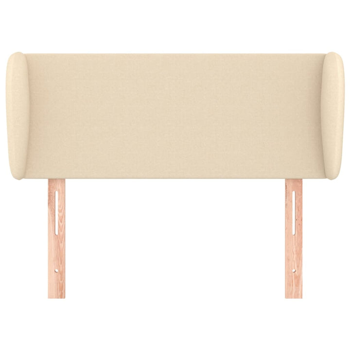 sengegavl med kanter 83x23x78/88 cm stof cremefarvet