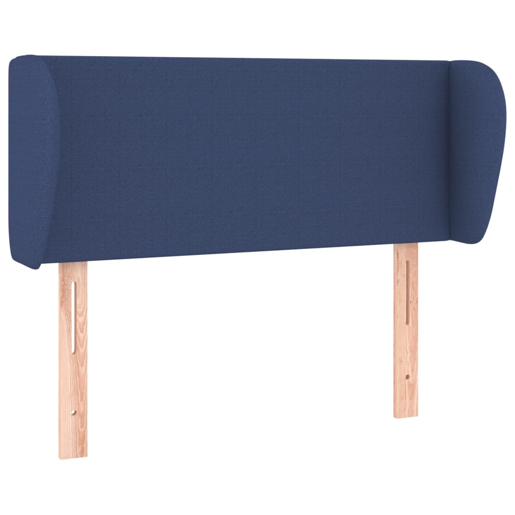 sengegavl med kanter 83x23x78/88 cm stof blå