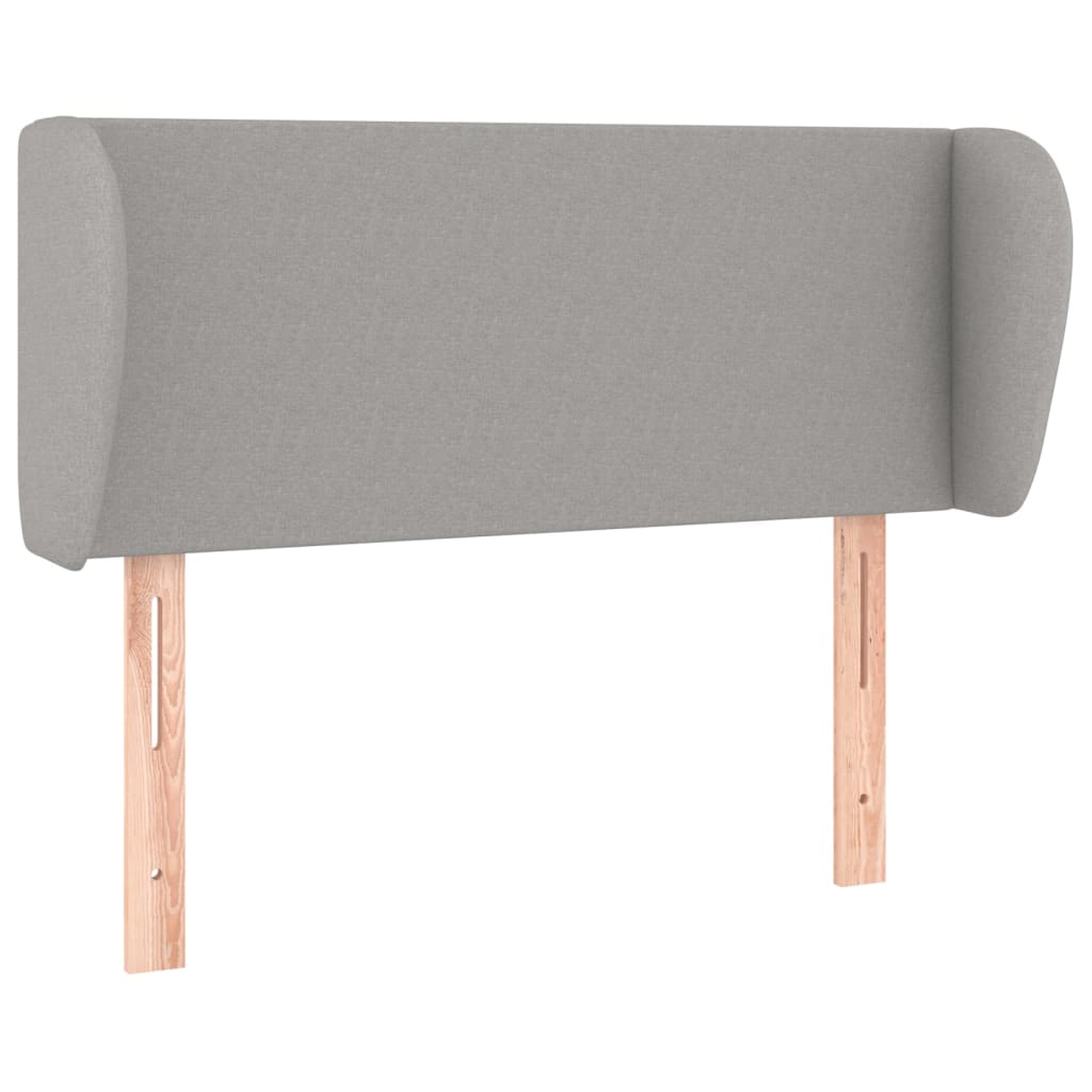 sengegavl med kanter 93x16x78/128 cm stof lysegrå