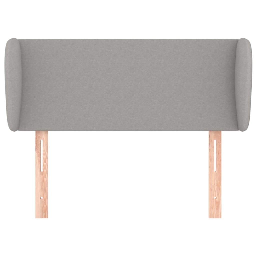 sengegavl med kanter 93x16x78/128 cm stof lysegrå