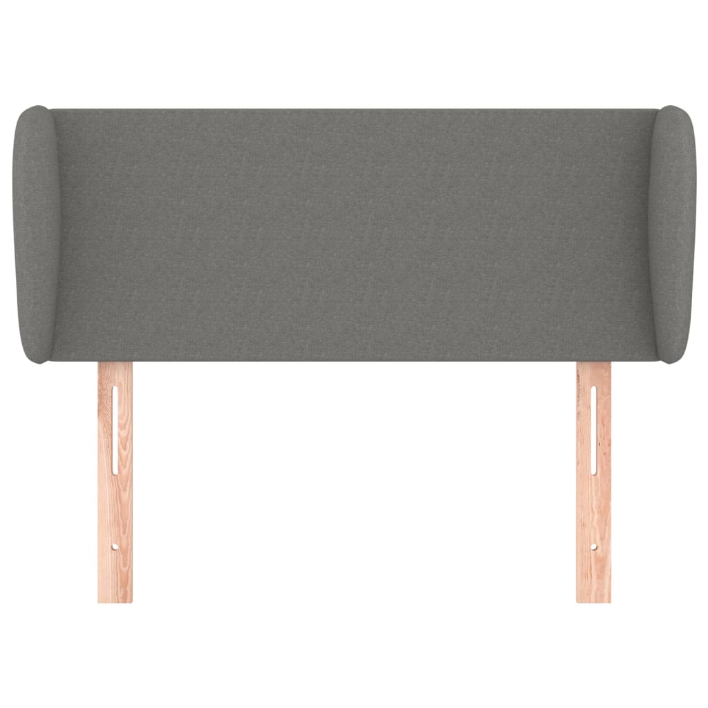 sengegavl med kanter 93x23x78/88 cm stof mørkegrå