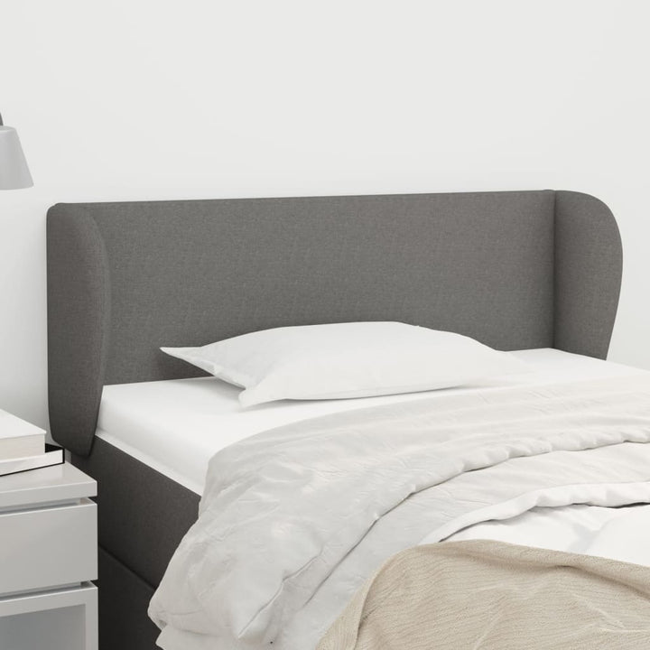 sengegavl med kanter 93x23x78/88 cm stof mørkegrå