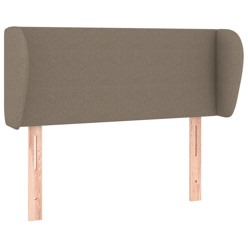 sengegavl med kanter 93x23x78/88 cm stof gråbrun