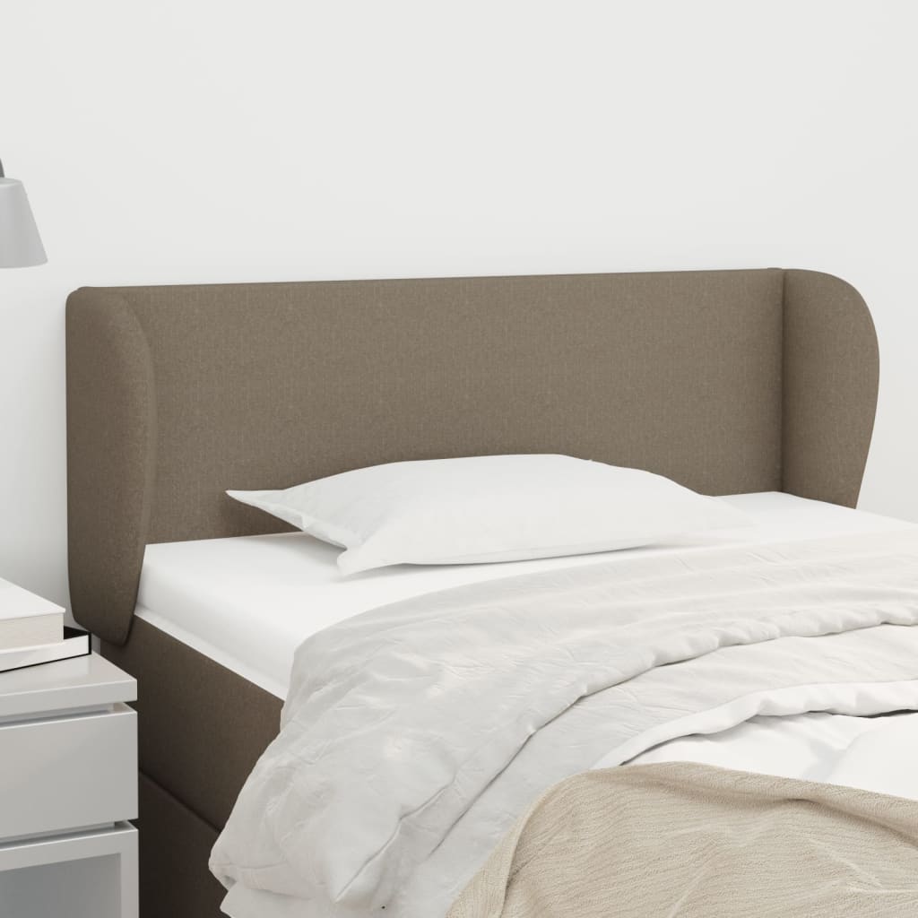 sengegavl med kanter 93x23x78/88 cm stof gråbrun