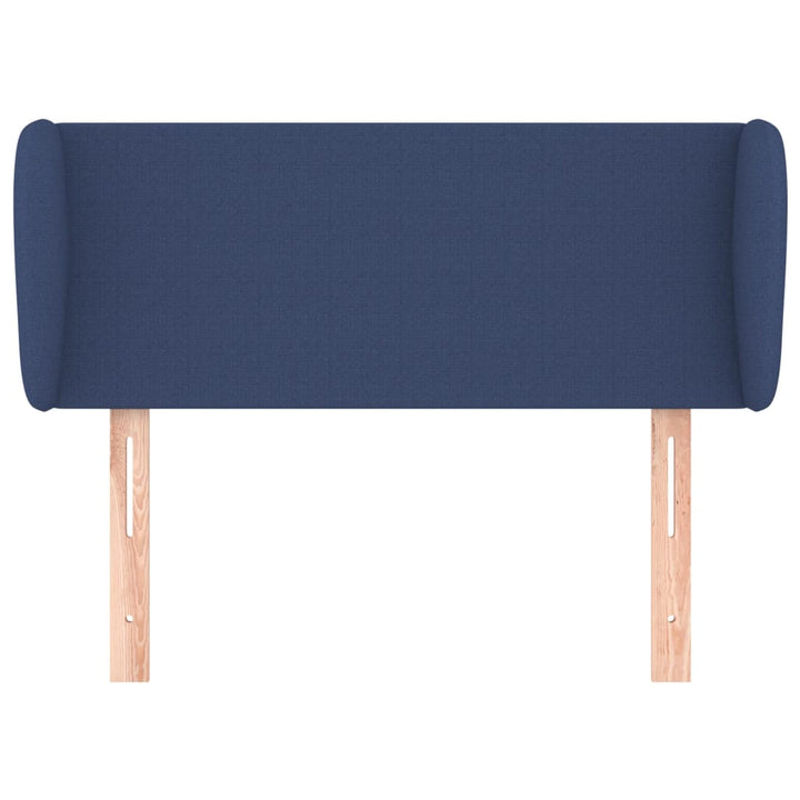 sengegavl med kanter 93x23x78/88 cm stof blå