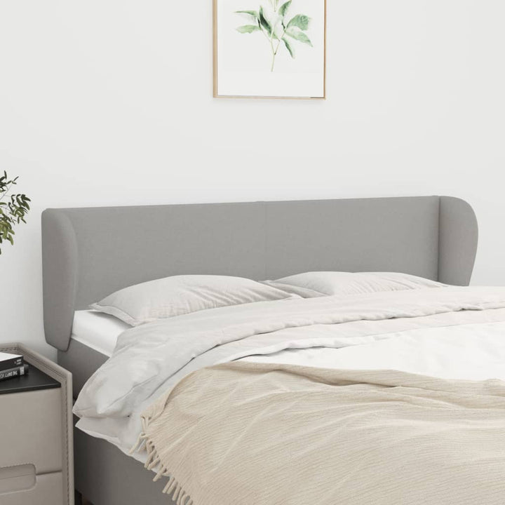 sengegavl med kanter 147x23x78/88cm stof lysegrå