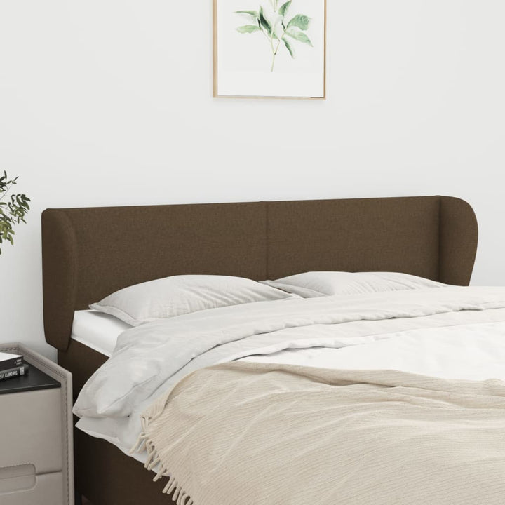 sengegavl med kanter 147x23x78/88 cm stof mørkebrun
