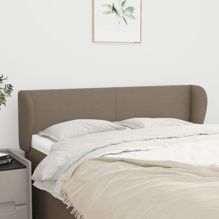 sengegavl med kanter 147x23x78/88 cm stof gråbrun