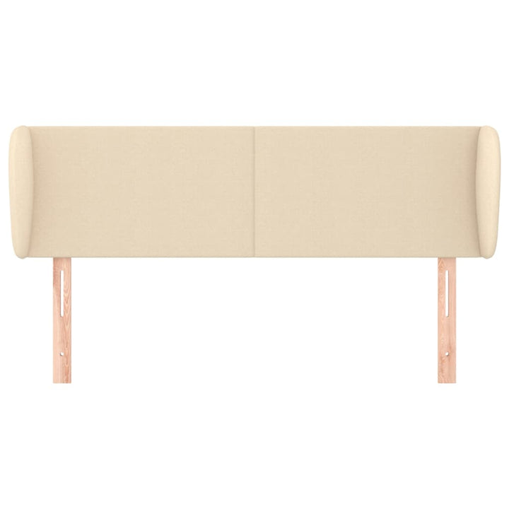 sengegavl med kanter 147x23x78/88 cm stof cremefarvet