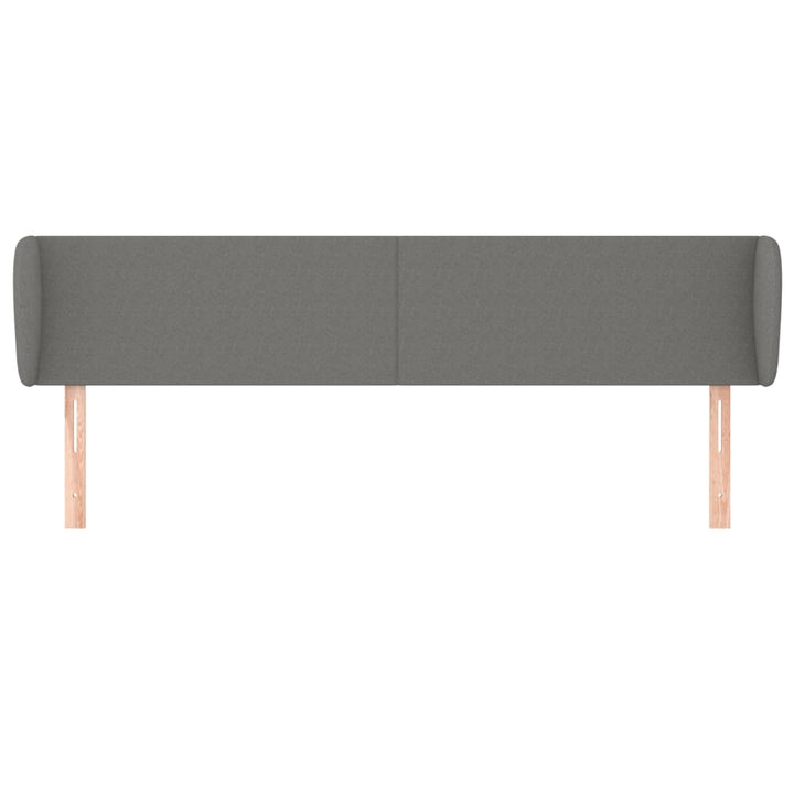 sengegavl med kanter 163x23x78/88 cm stof mørkegrå