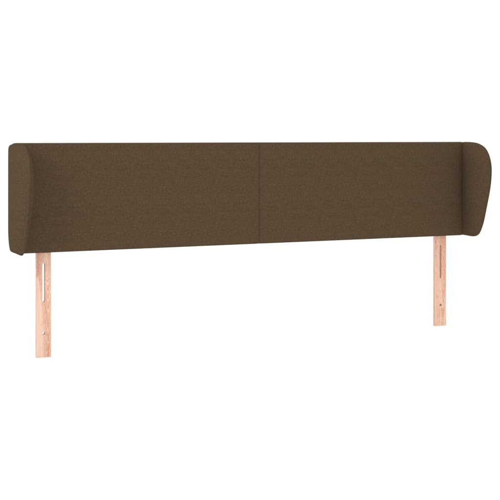 sengegavl med kanter 163x23x78/88 cm stof mørkebrun
