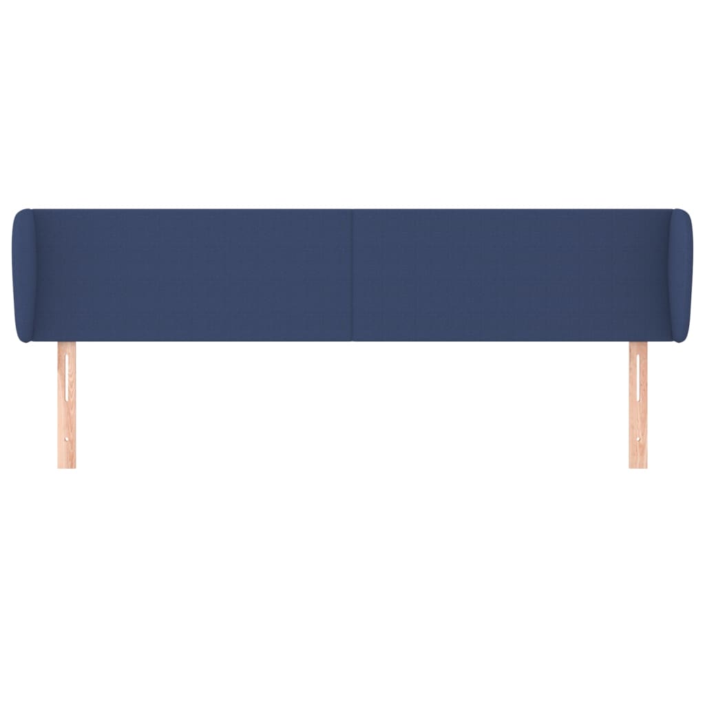 sengegavl med kanter 163x23x78/88 cm stof blå