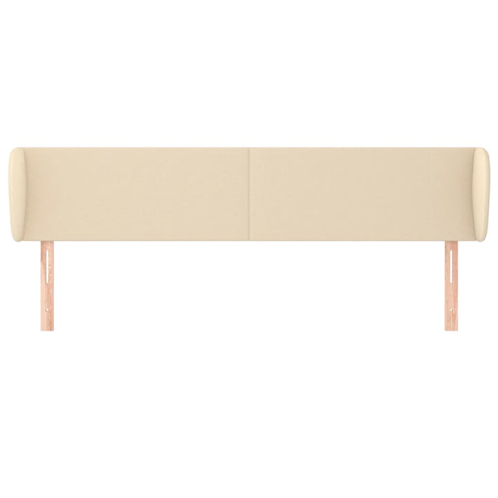 sengegavl med kanter 183x23x78/88 cm stof cremefarvet