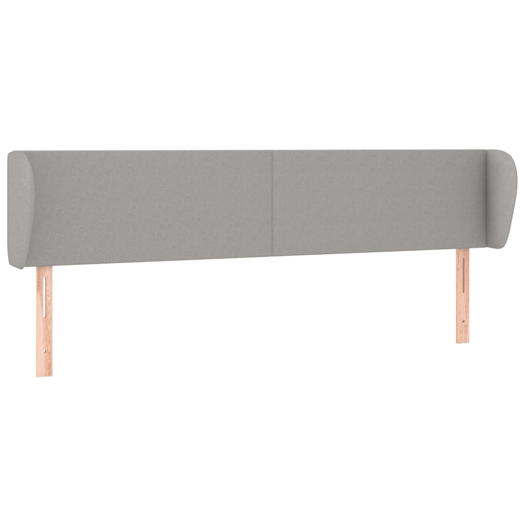 sengegavl med kanter 203x23x78/88cm stof lysegrå